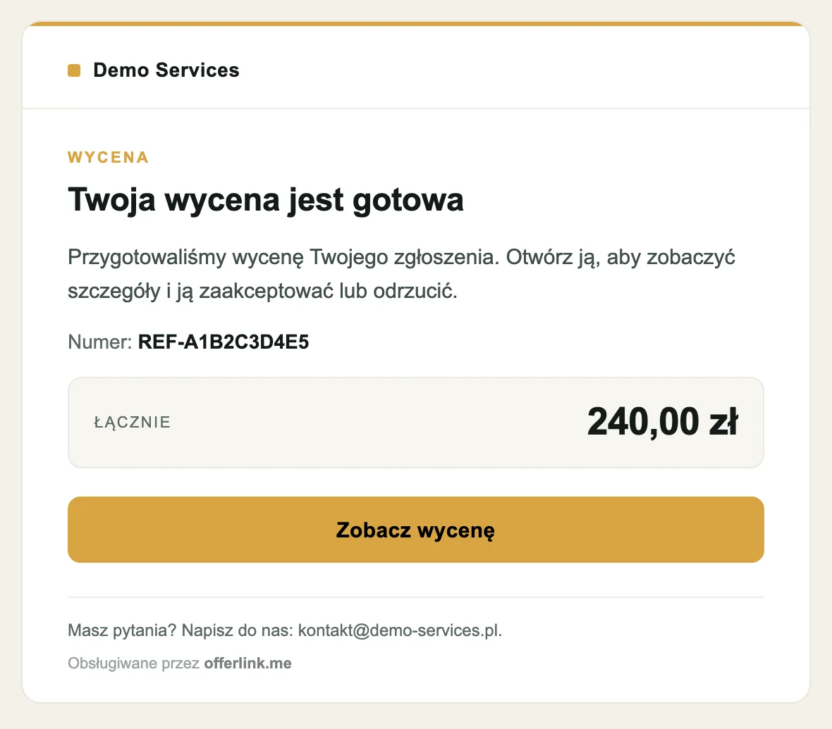 Ten sam mail ze złotym przyciskiem